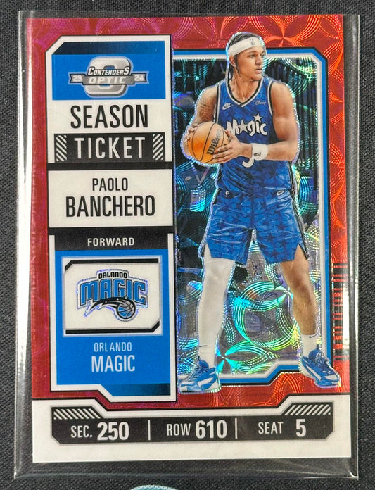 2023-24 Panini Contenders Optic #97 Paolo Banchero International Red