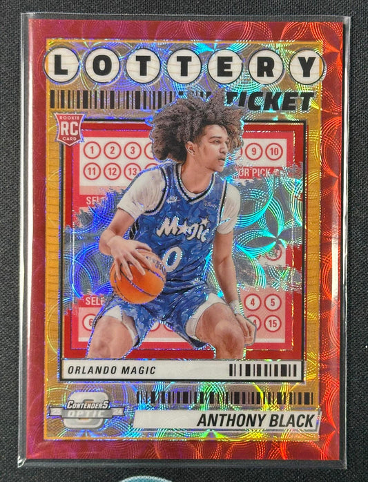 2023-24 Contenders Optic #13 Anthony Black Lottery Ticket International Red