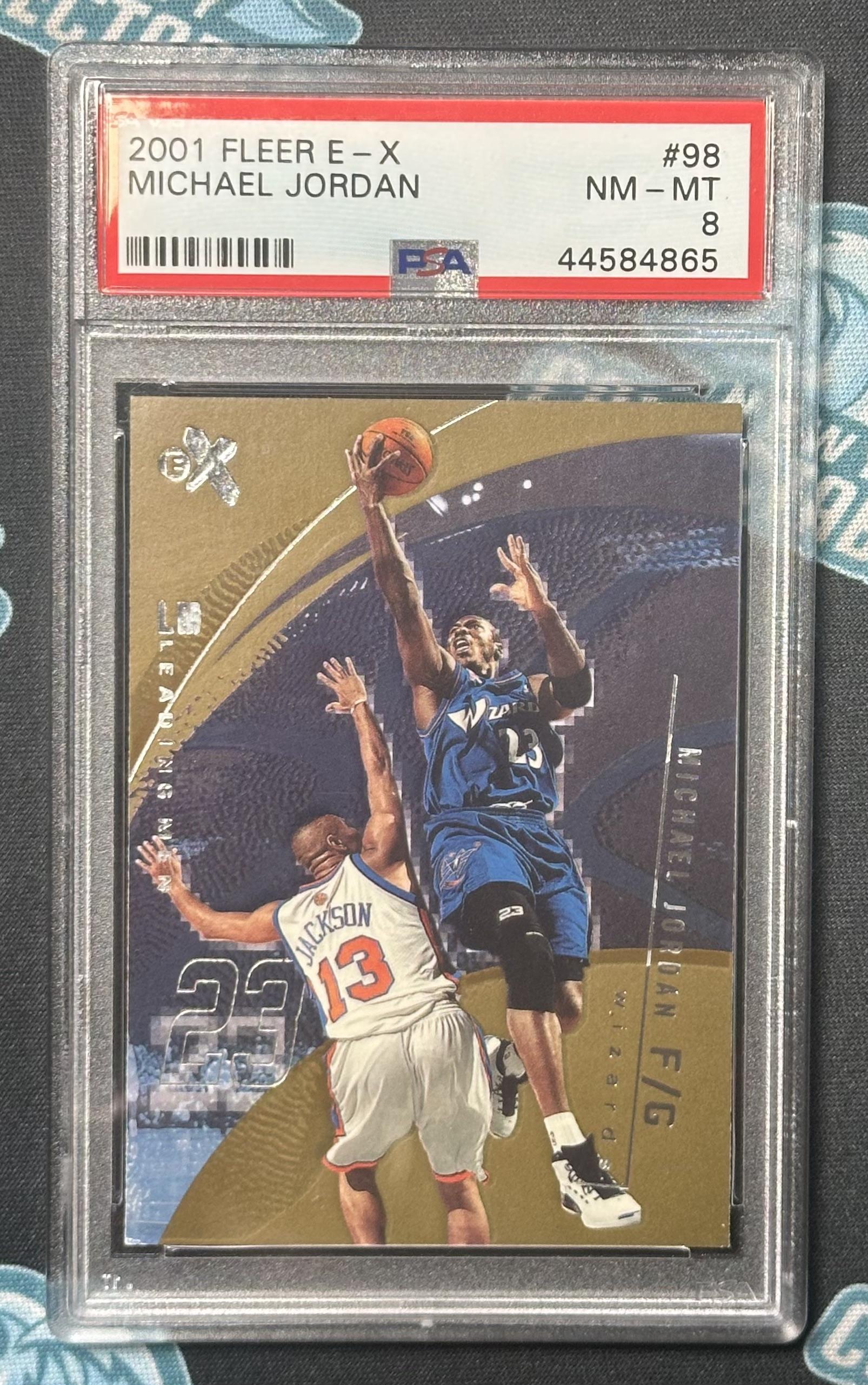 2001 Fleer E-X #98 Michael Jordan PSA 8
