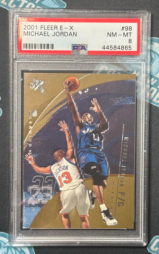 2001 Fleer E-X #98 Michael Jordan PSA 8