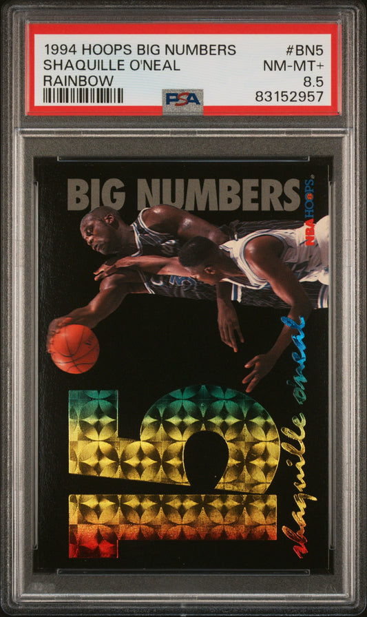 1994 Hoops Big Numbers #BN5 Shaquille O'Neal Rainbow PSA 8.5