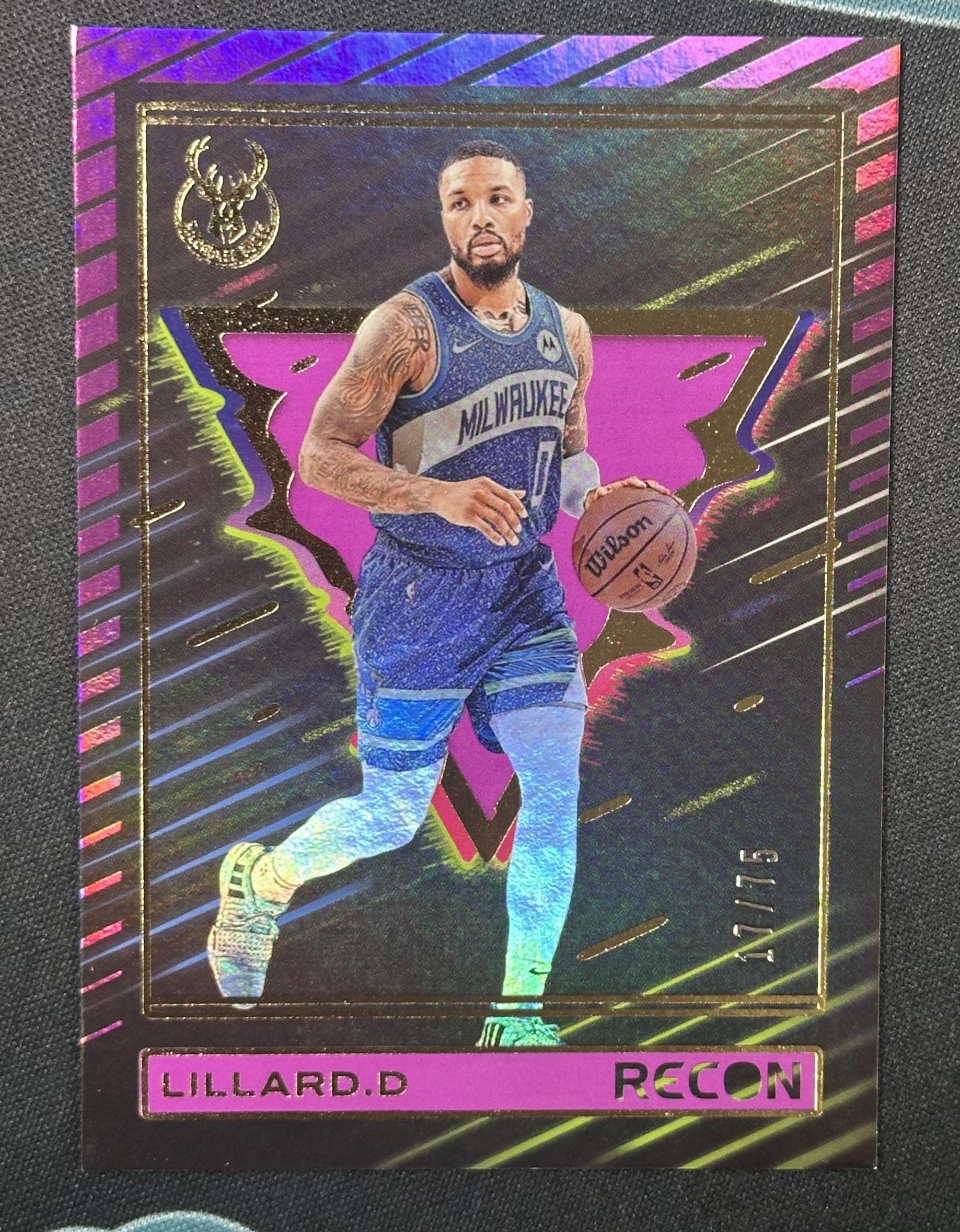 2023-24 Panini Recon #143 Damian Lillard Holo Purple #/75