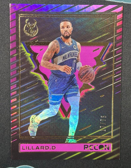 2023-24 Panini Recon #143 Damian Lillard Holo Purple #/75