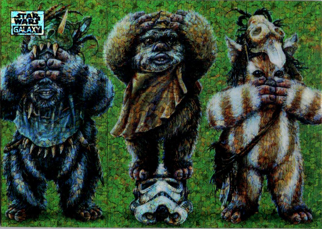 2024 Topps Chrome Star Wars Galaxy #97 Ewok No Evil Mini Diamond Refractor
