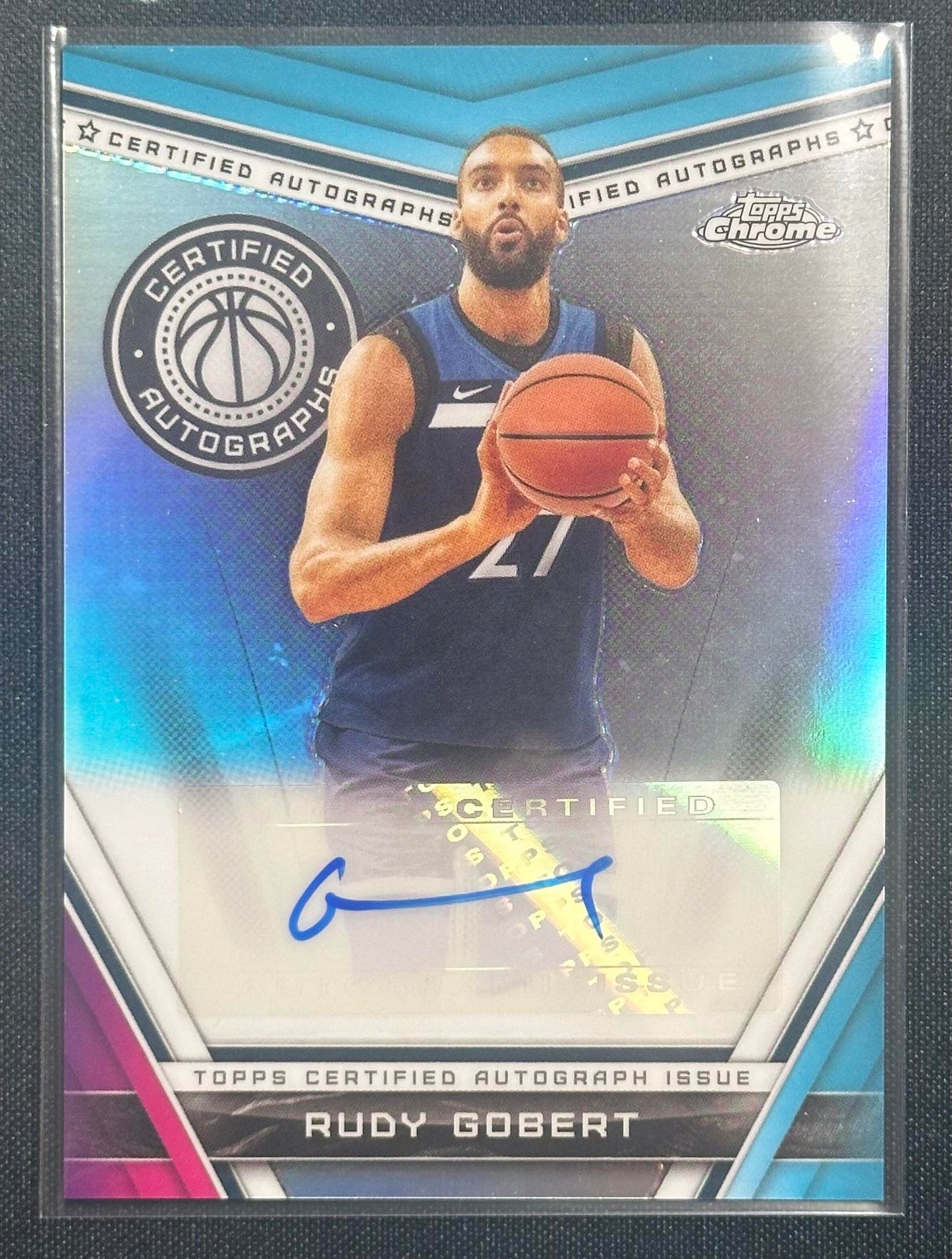 2023-24 Topps Chrome #CA-RG Rudy Gobert Certified Autographs