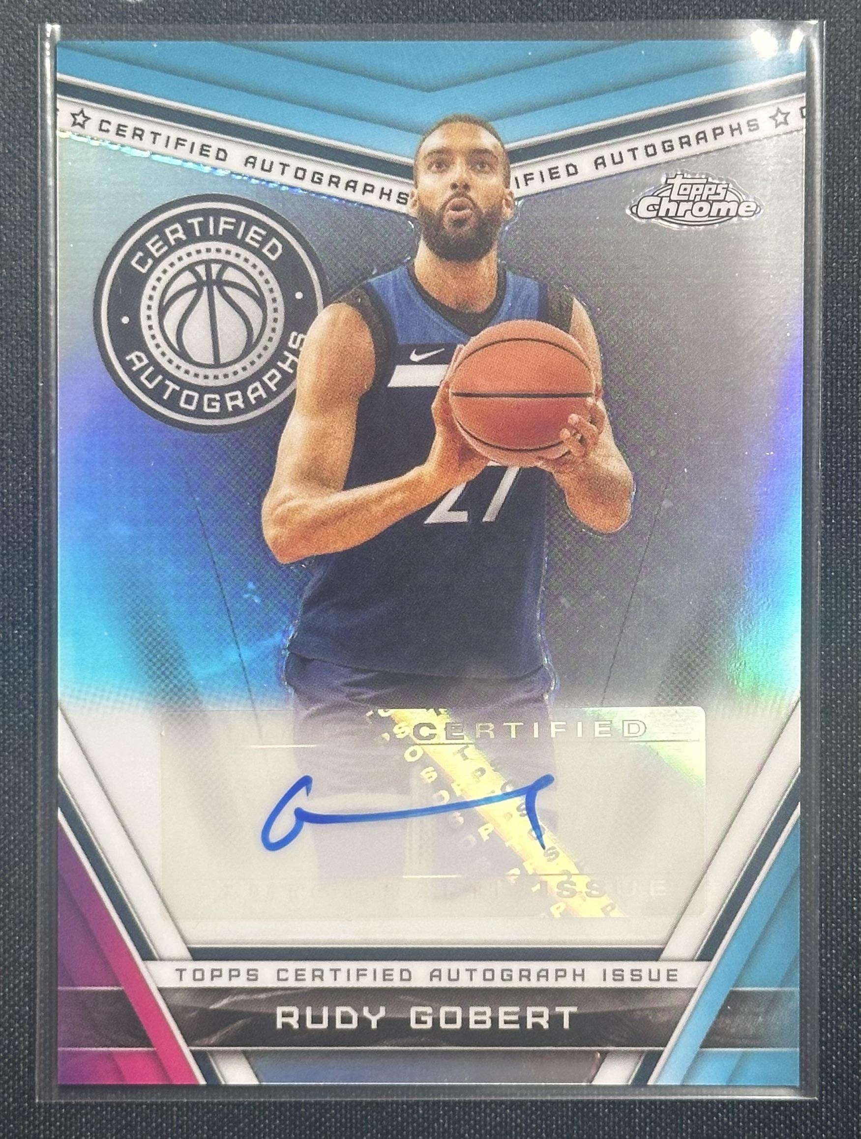 2023-24 Topps Chrome #CA-RG Rudy Gobert Certified Autographs