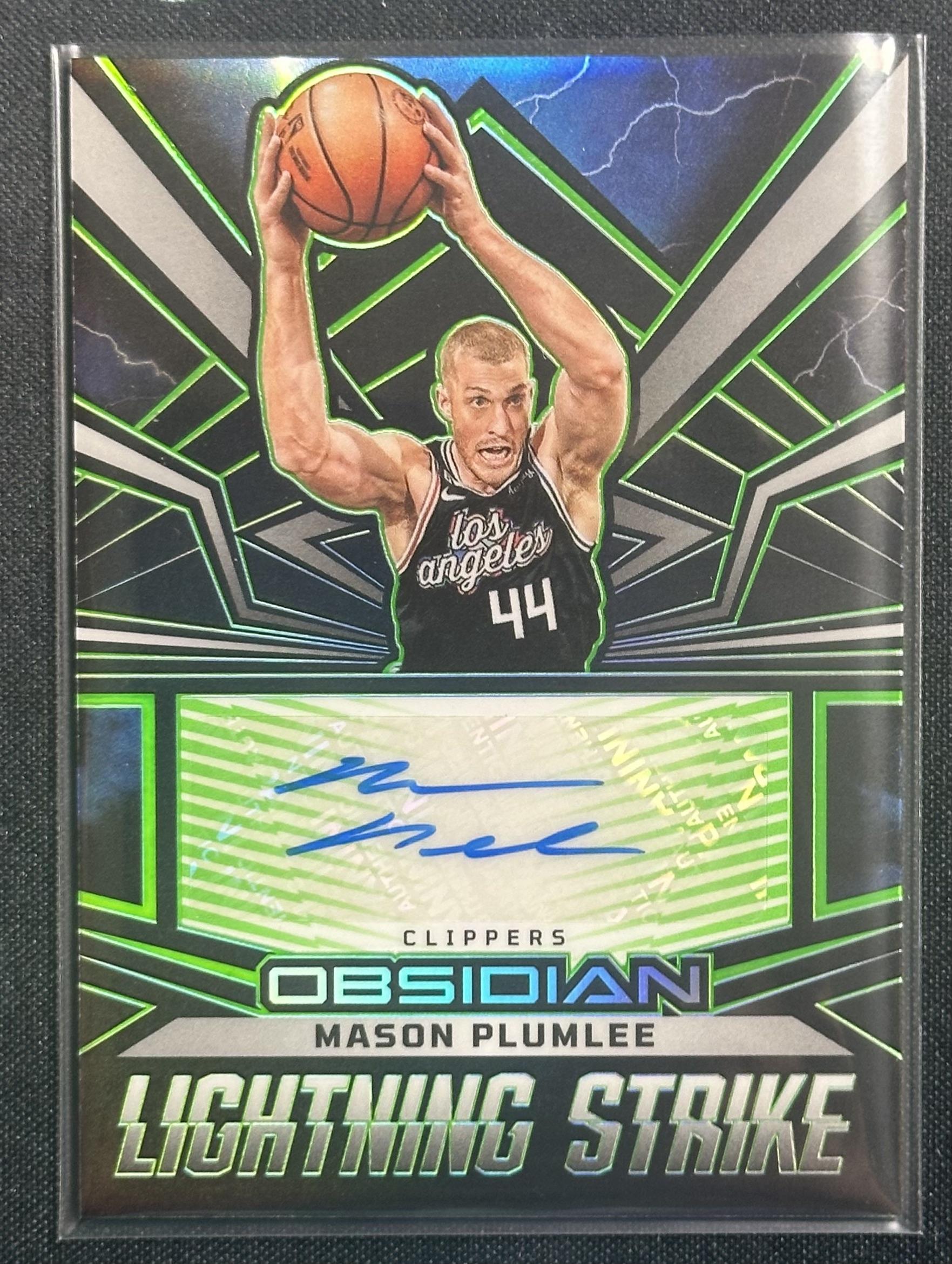 2022-23 Obsidian Mason Plumlee Lightning Strike Auto Electric Etch Green /25