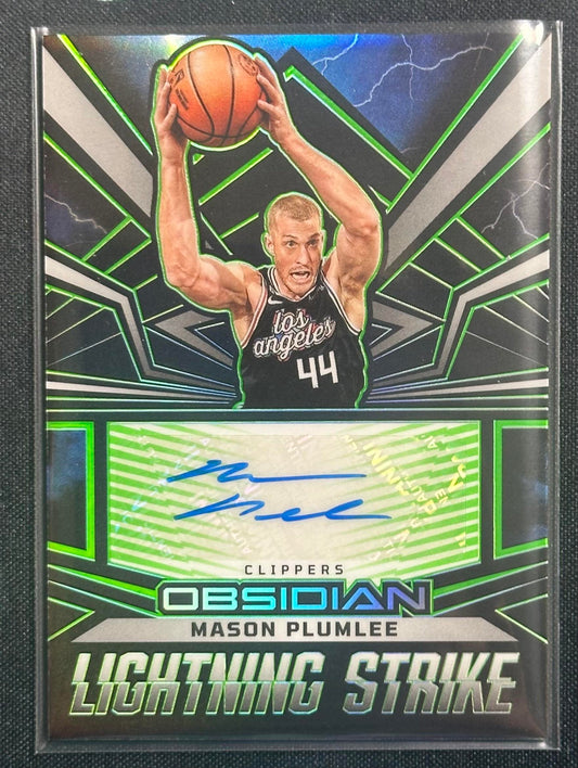 2022-23 Obsidian Mason Plumlee Lightning Strike Auto Electric Etch Green /25