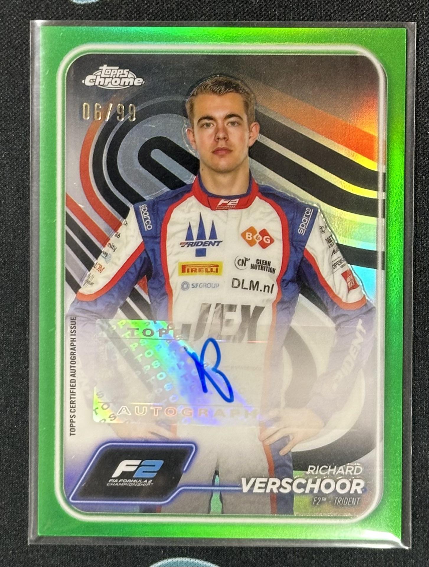2024 Topps Chrome Formula 1 Richard Verschoor Chrome Autographs Green Ref #/99