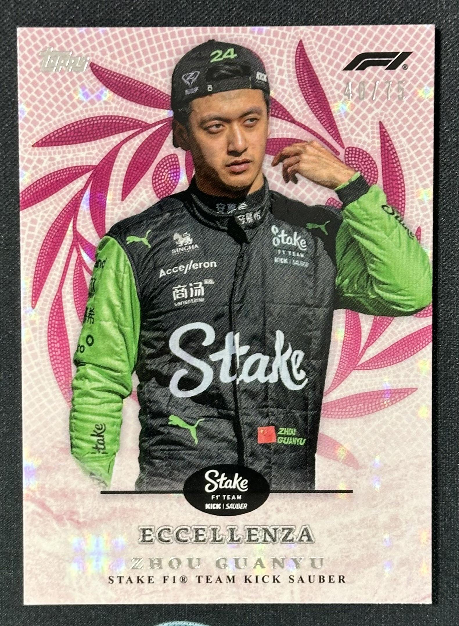 2024 Topps Eccellenza Formula 1 #NNO Zhou Guanyu Pink #/75