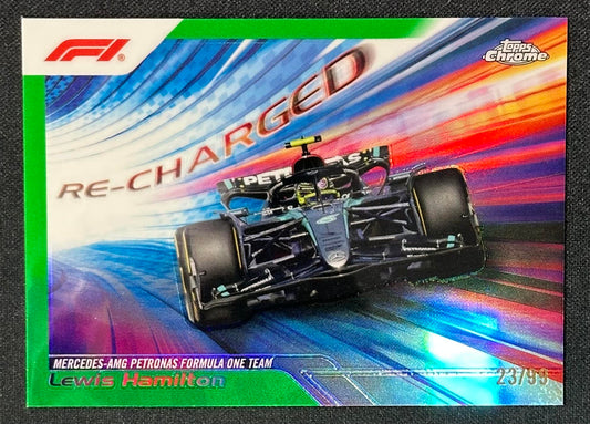 2024 Topps Chrome Formula 1 Lewis Hamilton Re-Charged Green Refractors /99