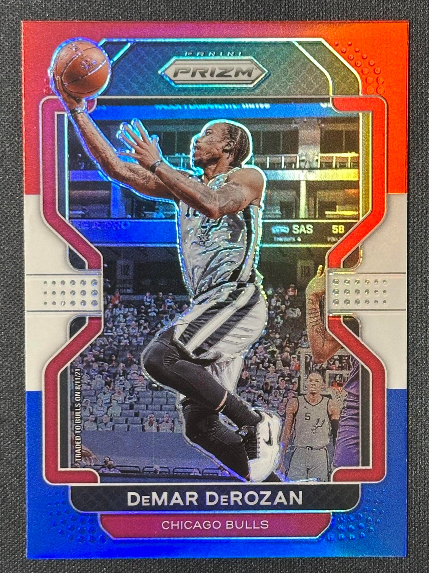 2021-22 Panini Prizm #113 DeMar DeRozan Red White and Blue