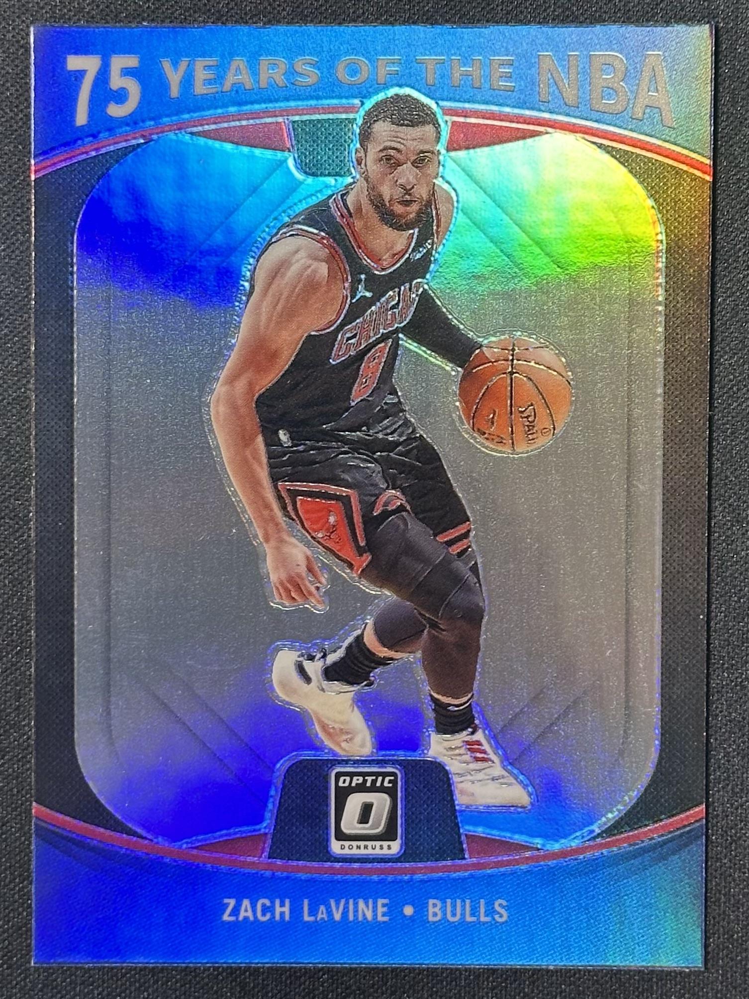2021-22 Panini Prizm #32 Zach LaVine 75 Years of the NBA (Donruss Optic)
