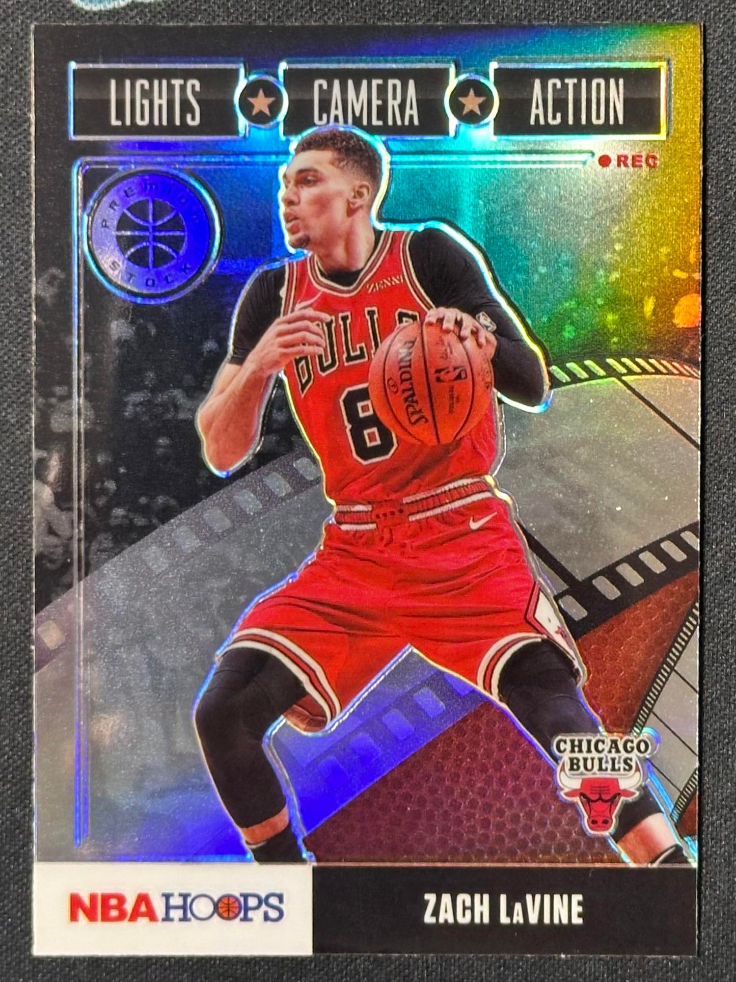 2019-20 Hoops Premium Stock #18 Zach LaVine Lights Camera Action Holo