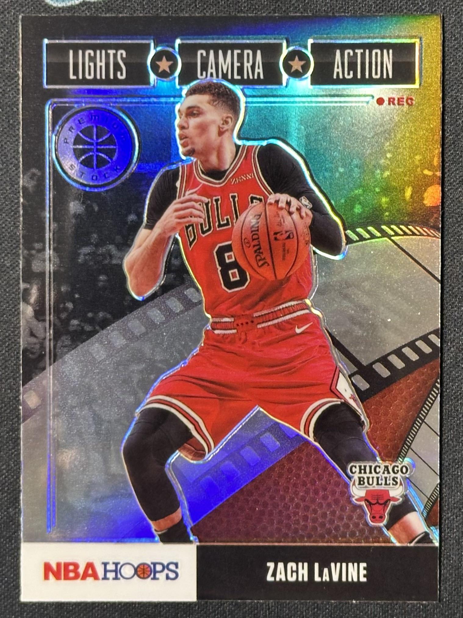 2019-20 Hoops Premium Stock #18 Zach LaVine Lights Camera Action Holo