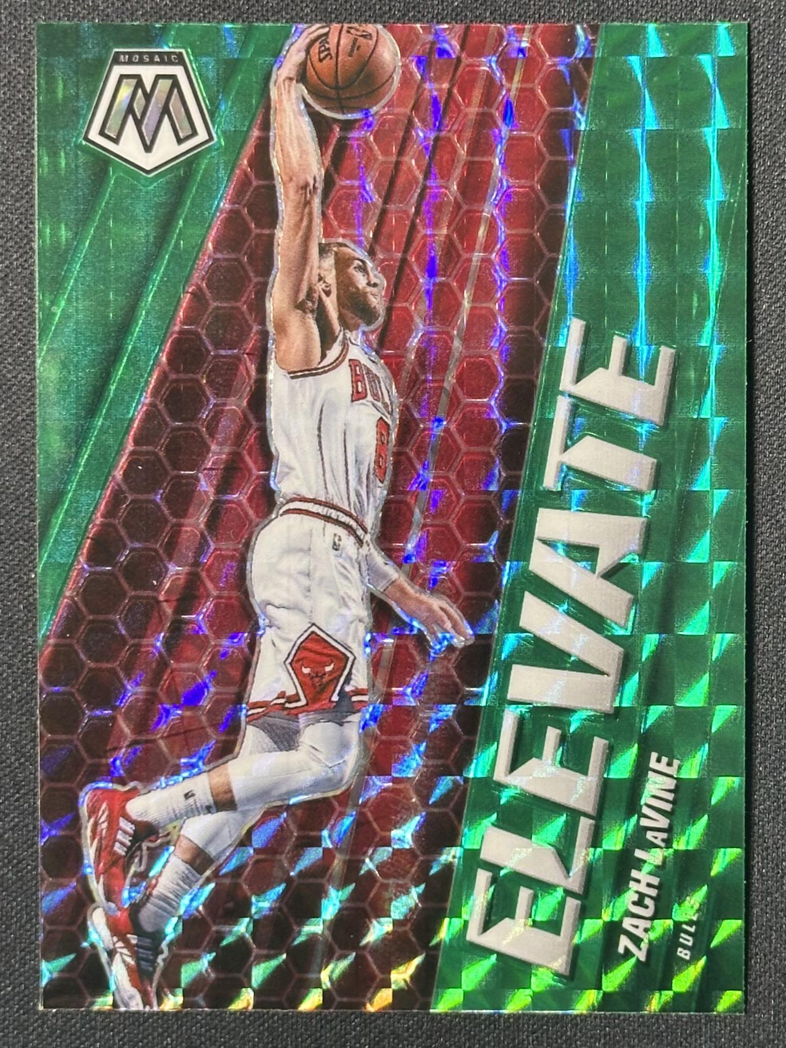 2020-21 Panini Mosaic #1 Zach LaVine Elevate Mosaic Green