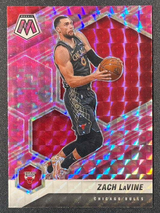 2020-21 Panini Mosaic #66 Zach LaVine Mosaic Camo Pink