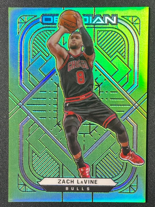 2020-21 Panini Obsidian #96 Zach LaVine Electric Etch Green Flood