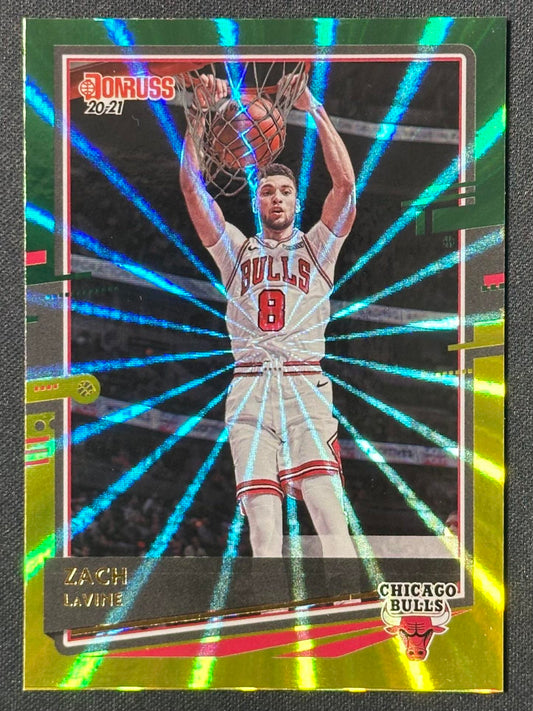 2020-21 Donruss #169 Zach LaVine Holo Green and Yellow Laser