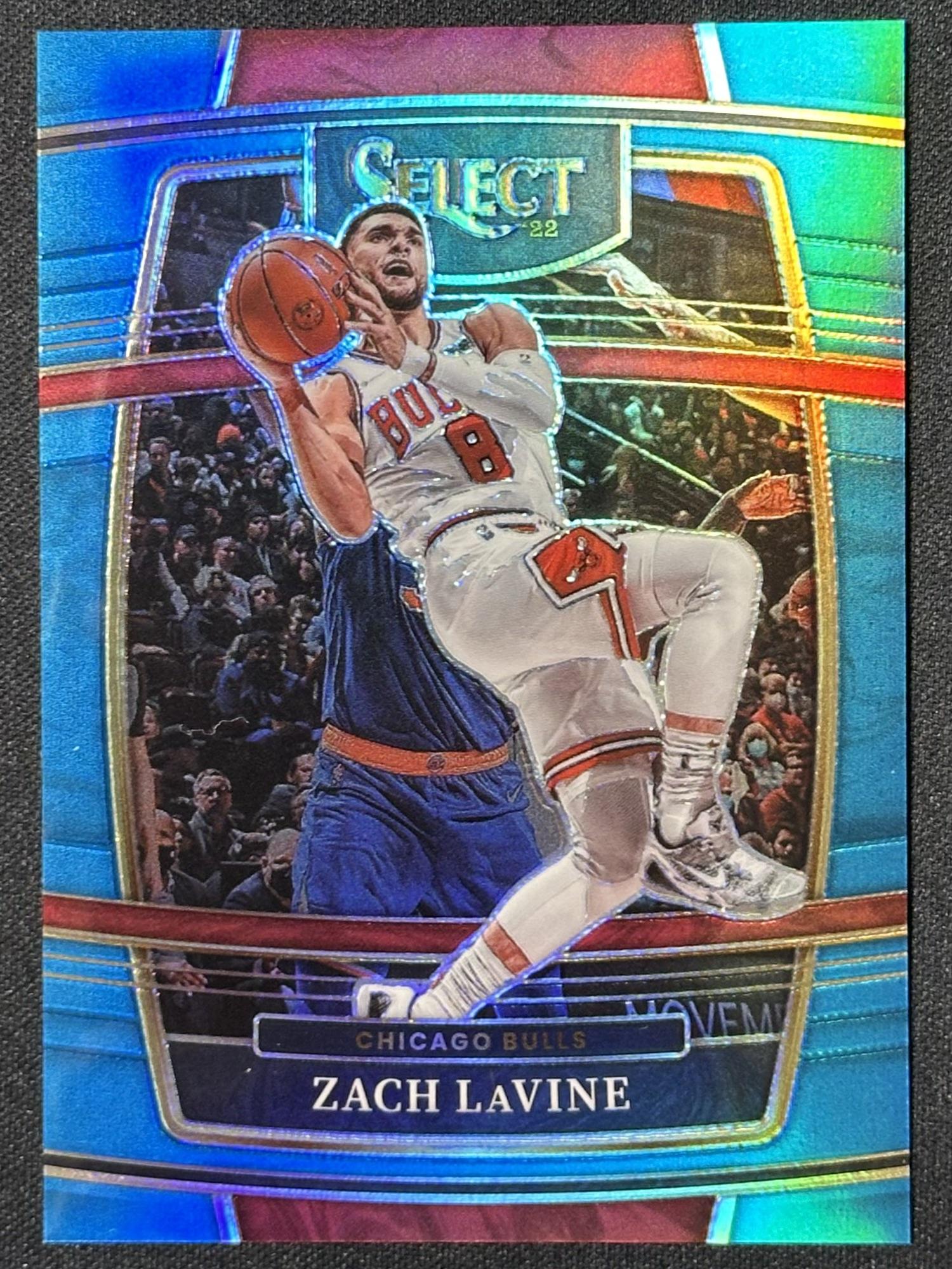 2021-22 Panini Select #76 Zach LaVine Light Blue Prizms #/299