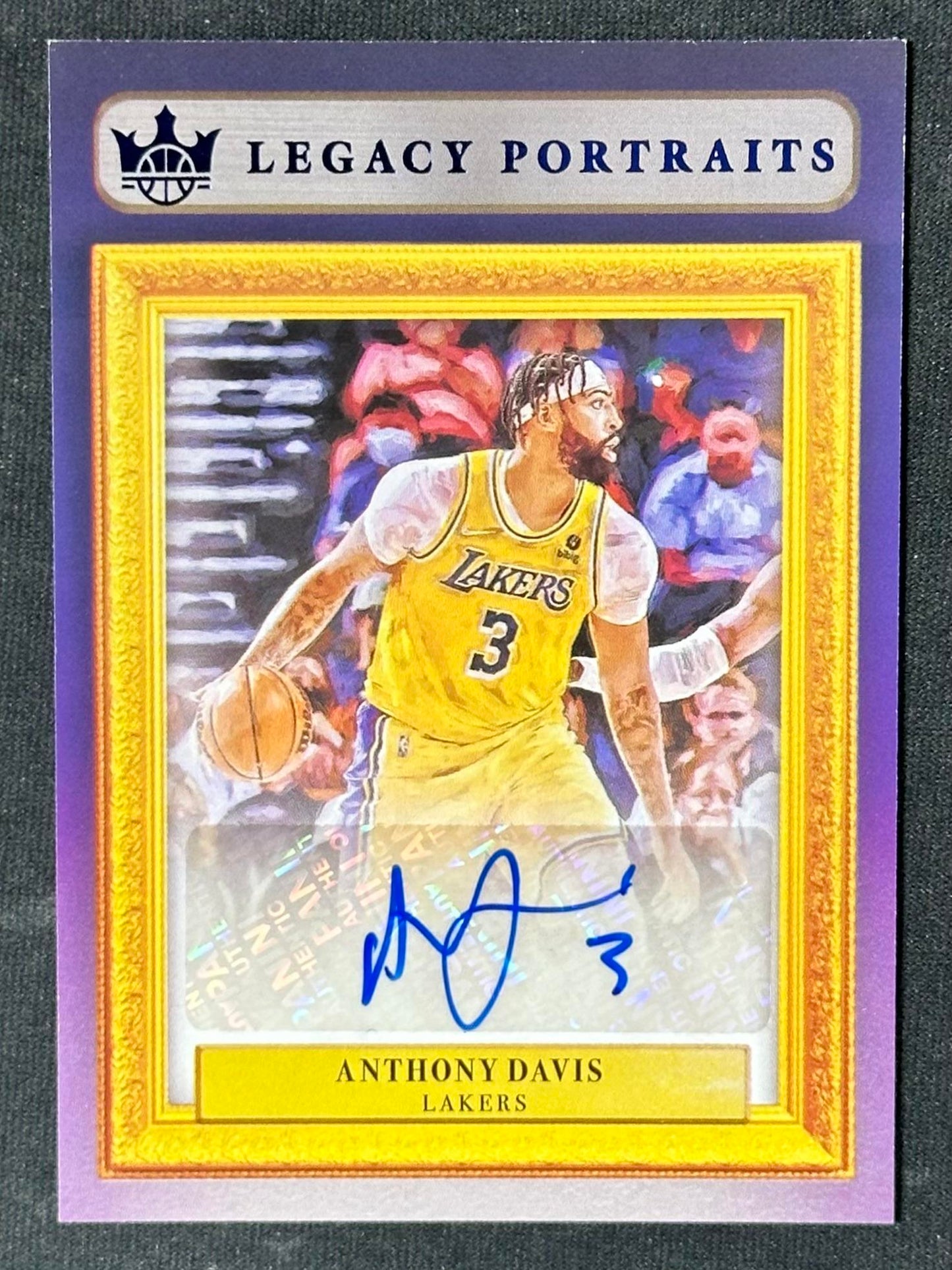 2021-22 Panini Court Kings Anthony Davis Legacy Portrait Signatures Sapphire /10