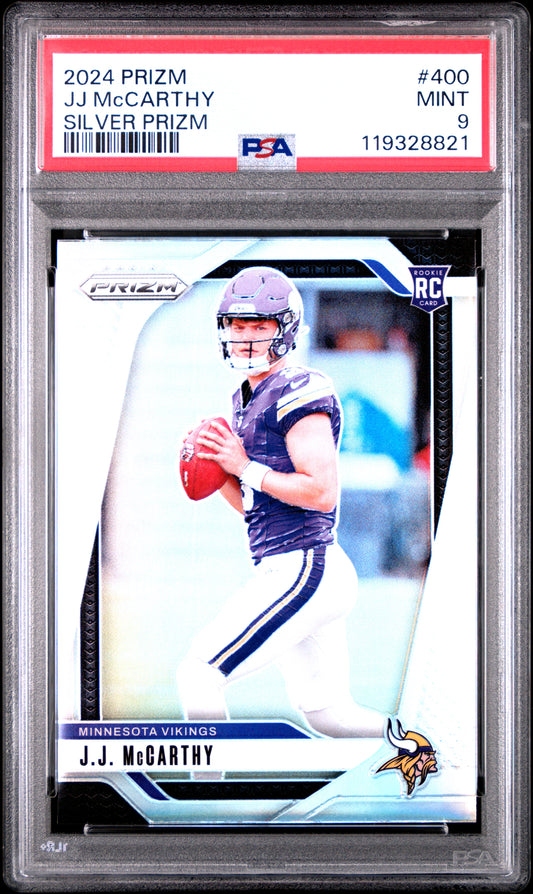 2024 Panini Prizm #400 Jj Mccarthy Silver Prizm PSA 9