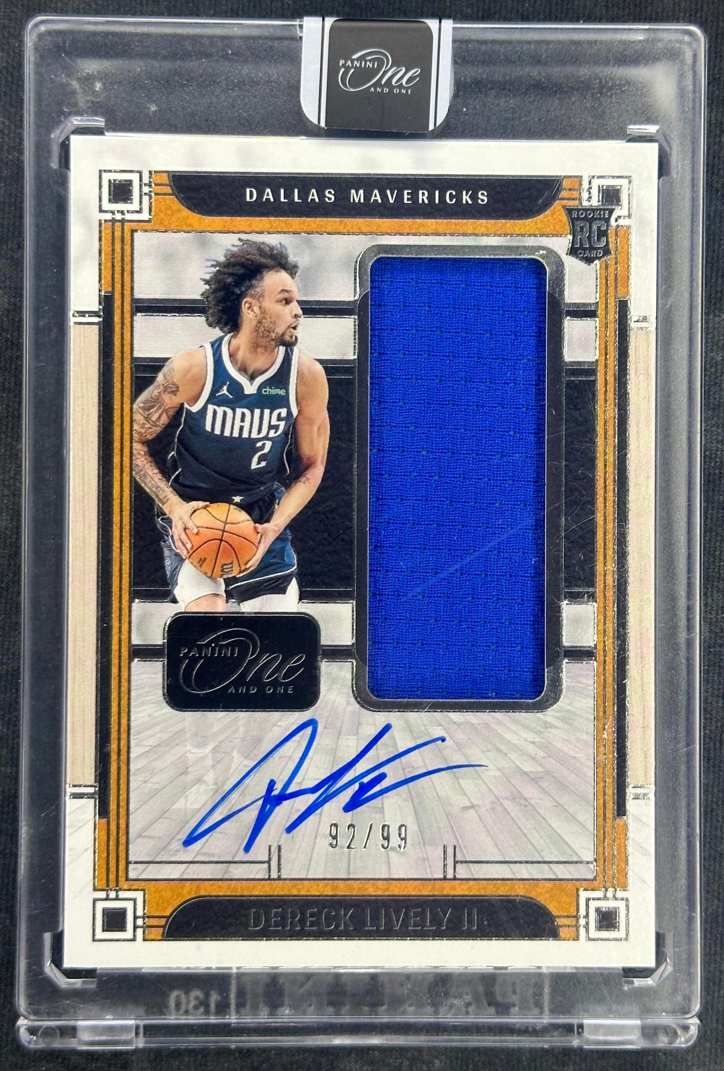 2023-24 Panini One and One Dereck Lively II Rookie Jumbo Jersey Autographs #/99