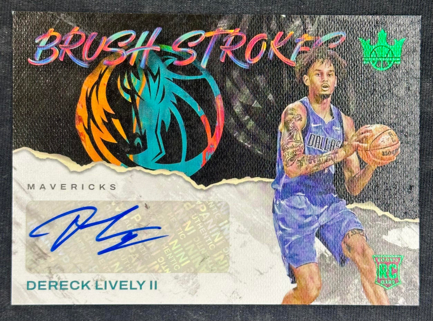 2023-24 Panini Court Kings #BR-DLT Dereck Lively II Brush Strokes Jade