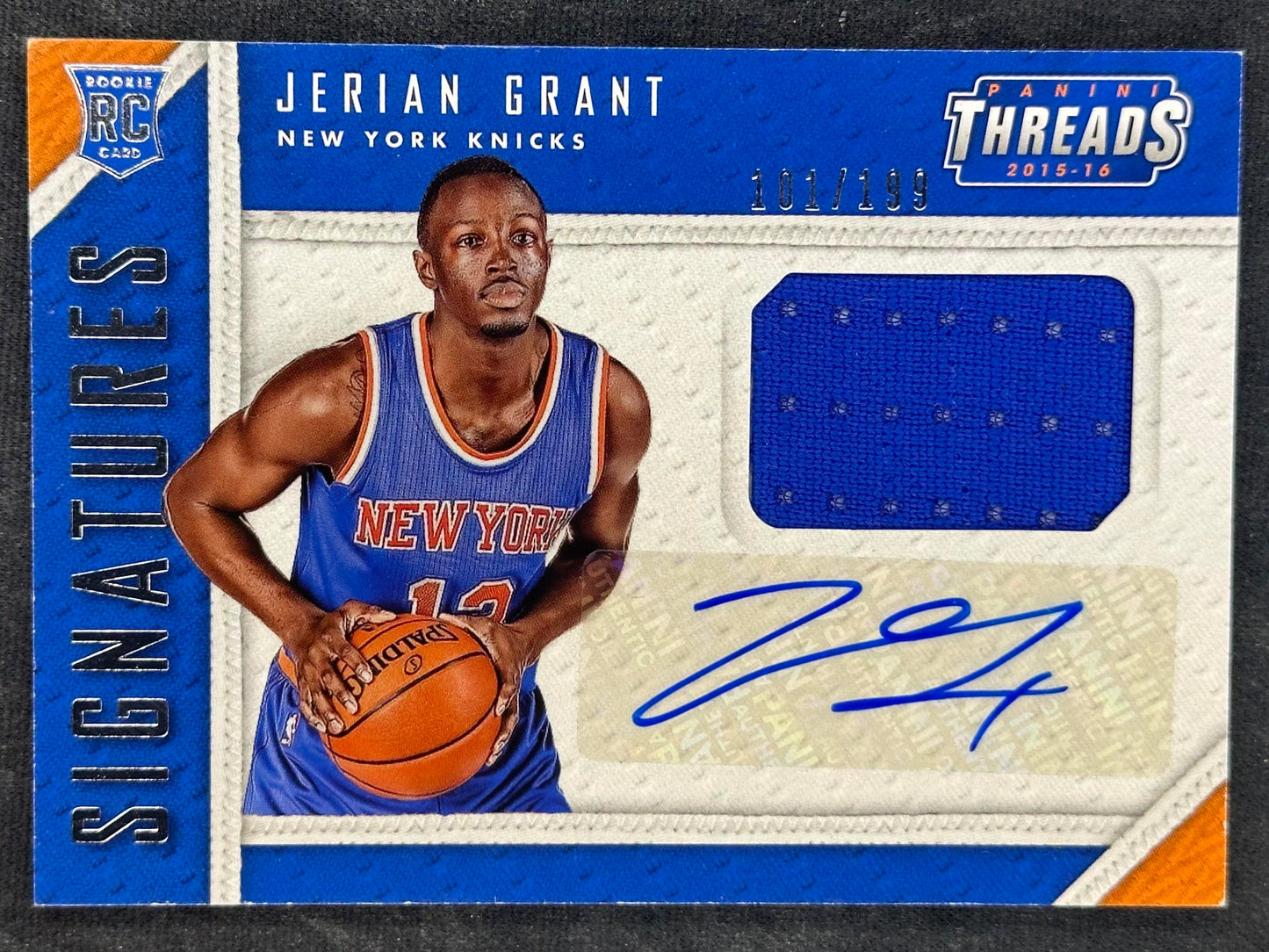 2015-16 Panini Threads #RTS-JG Jerian Grant Rookie Threads Signatures #/199
