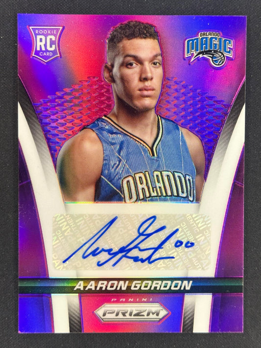 2014-15 Panini Prizm #7 Aaron Gordon Rookie Autographs Prizms Purple #/99
