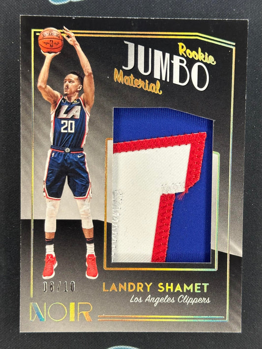 2018-19 Panini Noir #RJ-LSH Landry Shamet Rookie Jumbo Material Prime #/10