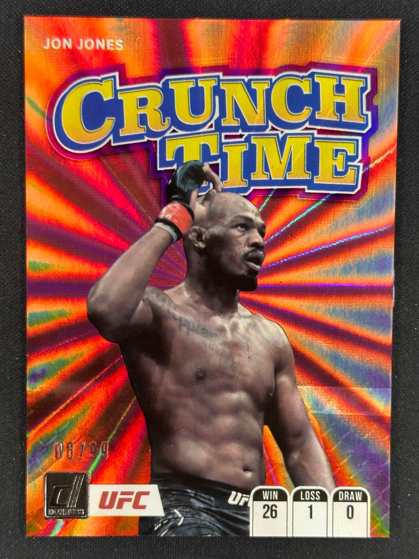 2022 Donruss UFC #19 Jon Jones Crunch Time Holo Purple Laser #/99