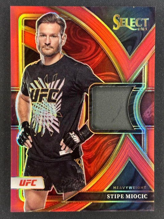 2023 Panini Select UFC #SS-SMC Stipe Miocic Selective Swatches Red Prizms #/99