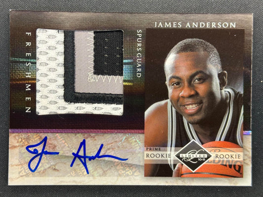 2010-11 Panini Limited James Anderson Jumbo Jersey Numbers Prime Signatures /10