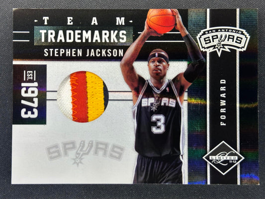 2011-12 Panini Limited #16 Stephen Jackson Team Trademarks Materials Prime #/25