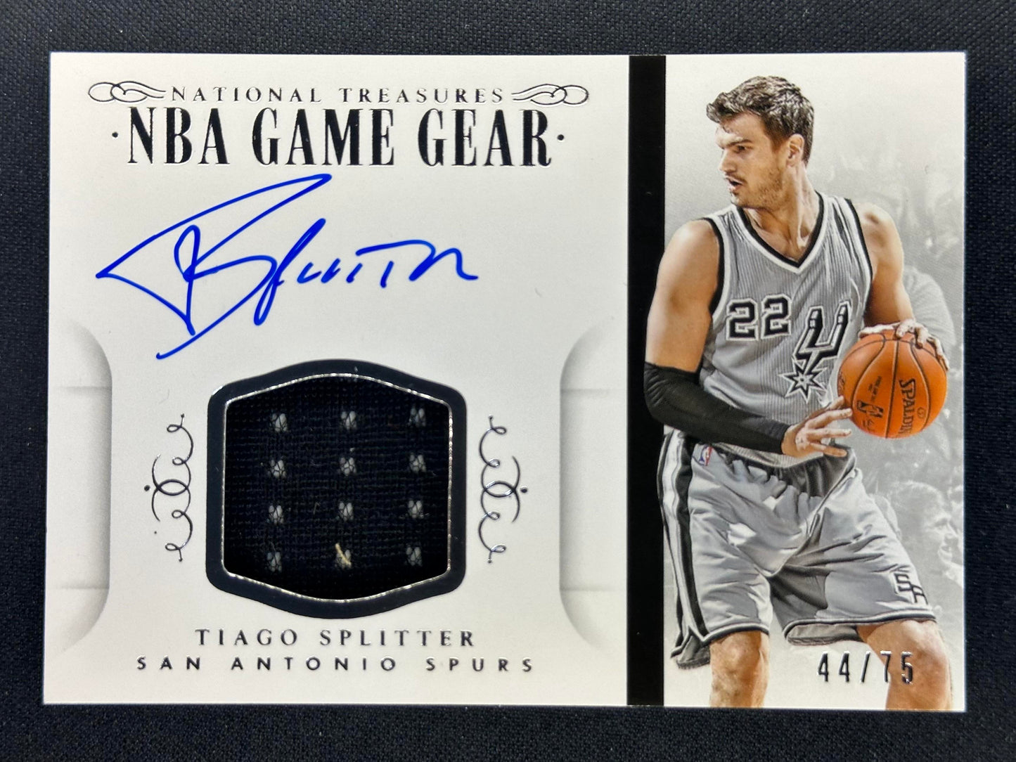 2014-15 Panini National Treasures Tiago Splitter NBA Game Gear Signatures /75