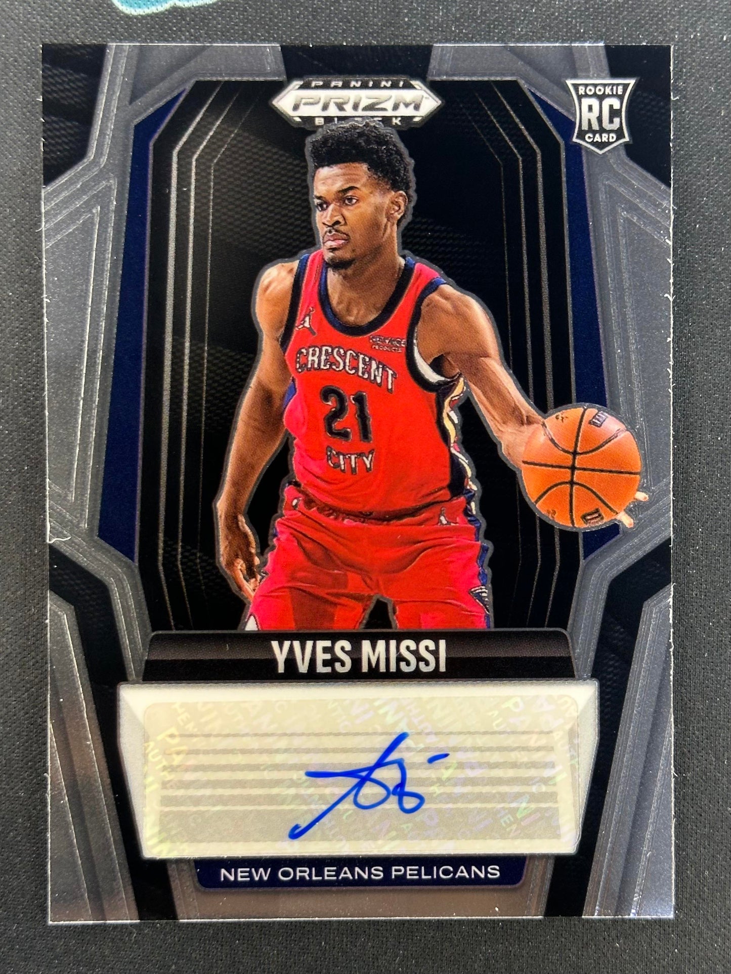 2024-25 Panini Prizm Black RS-MIS Yves Missi Rookie Auto