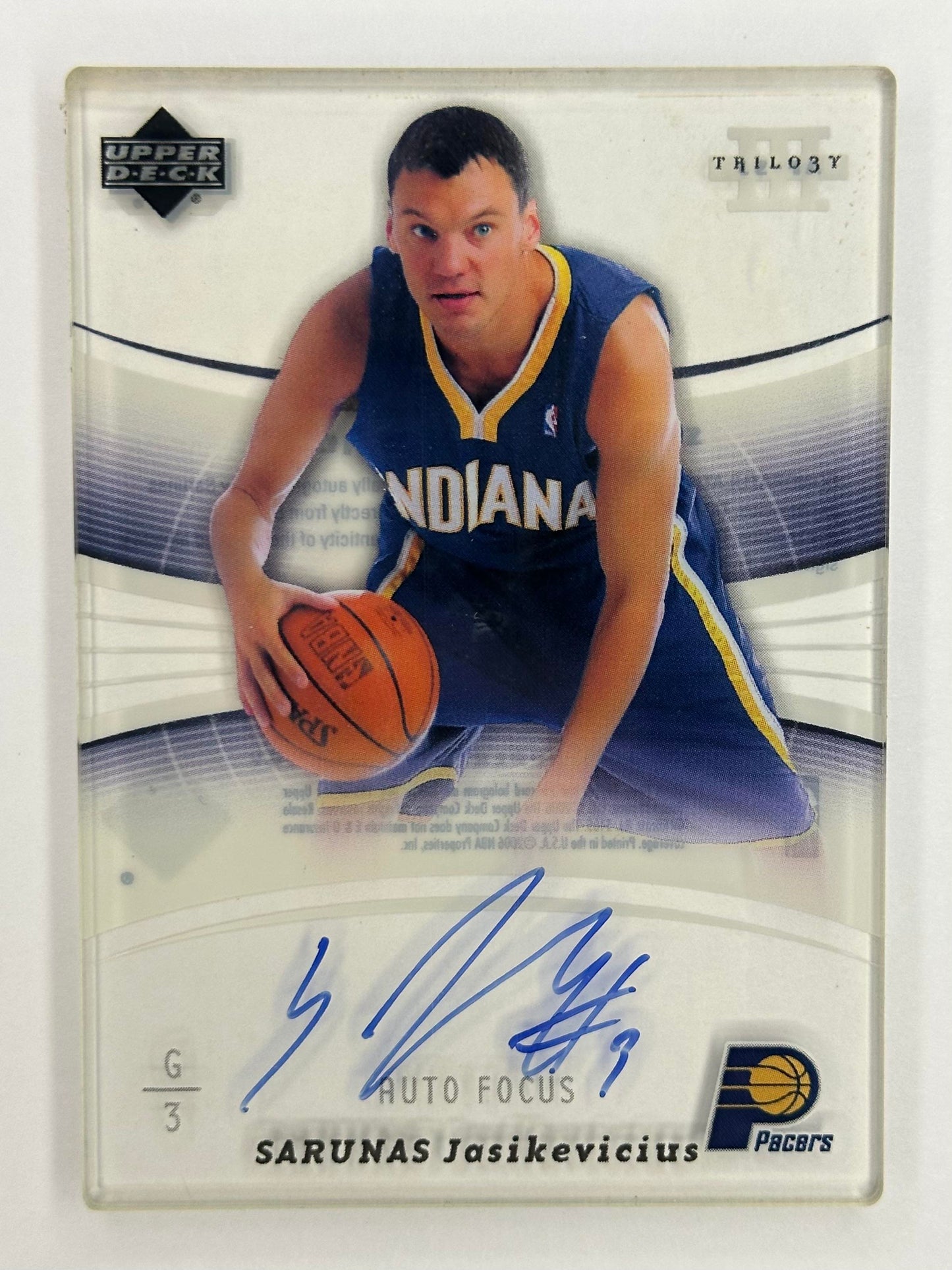 2005-06 Upper Deck Trilogy #AF-SJ Sarunas Jasikevicius Auto Focus