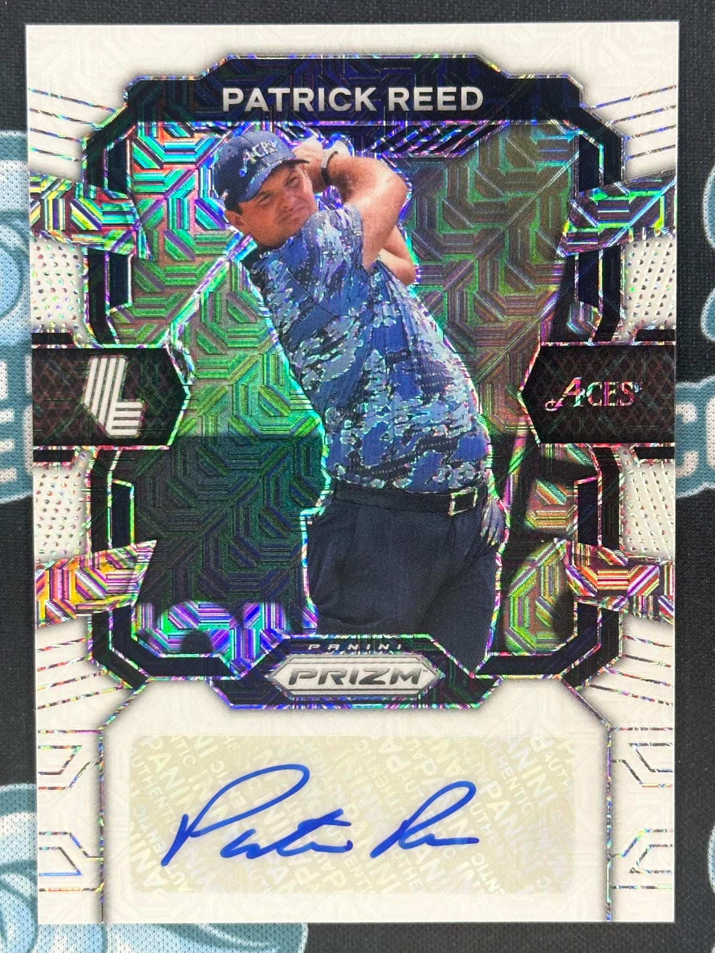 2024 Panini Prizm LIV #SIG-PRE Patrick Reed Signatures White Mojo #/36