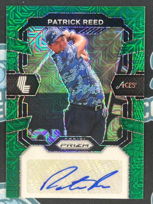 2024 Panini Prizm LIV #SIG-PRE Patrick Reed Signatures Green Mojo #/54