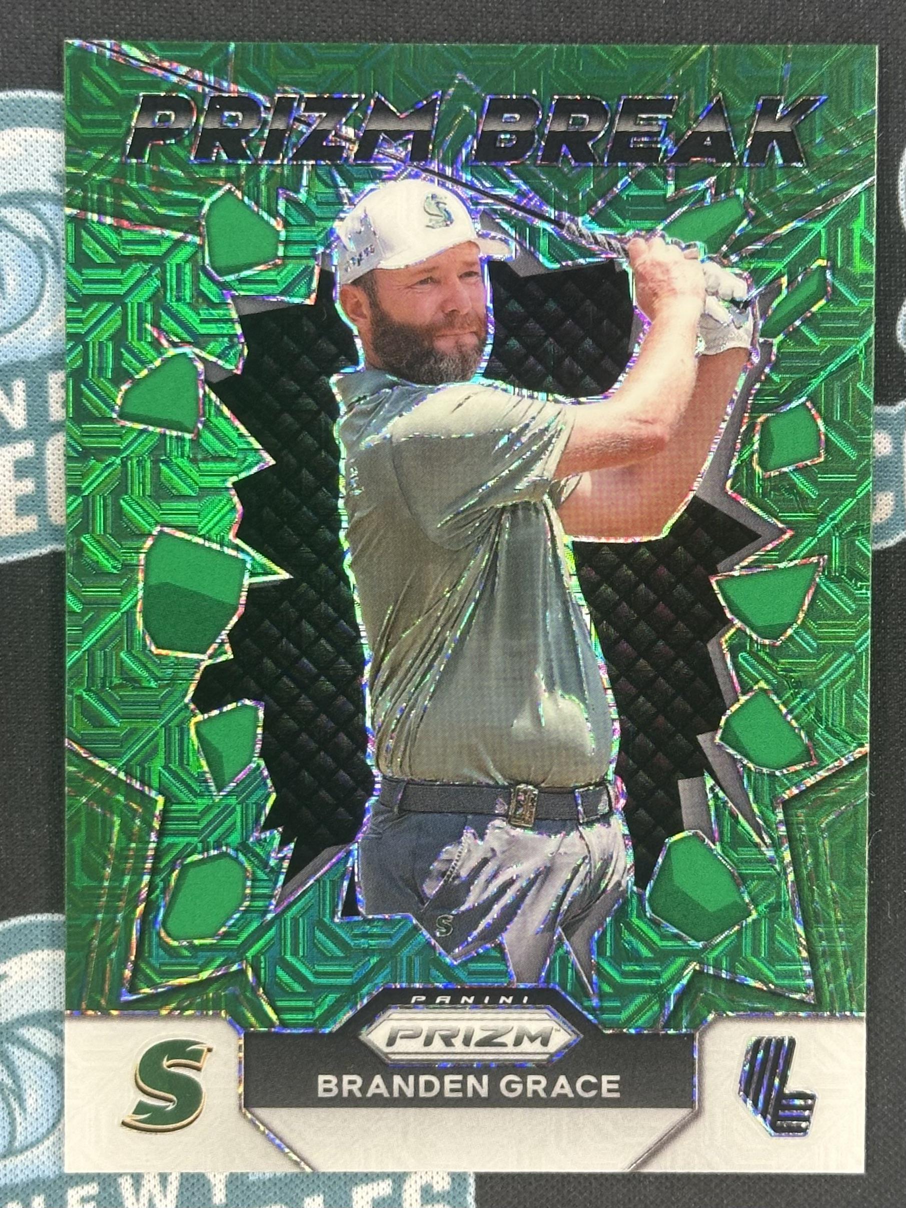 2024 Panini Prizm LIV #4 Branden Grace Prizm Break Green Mojo #/54