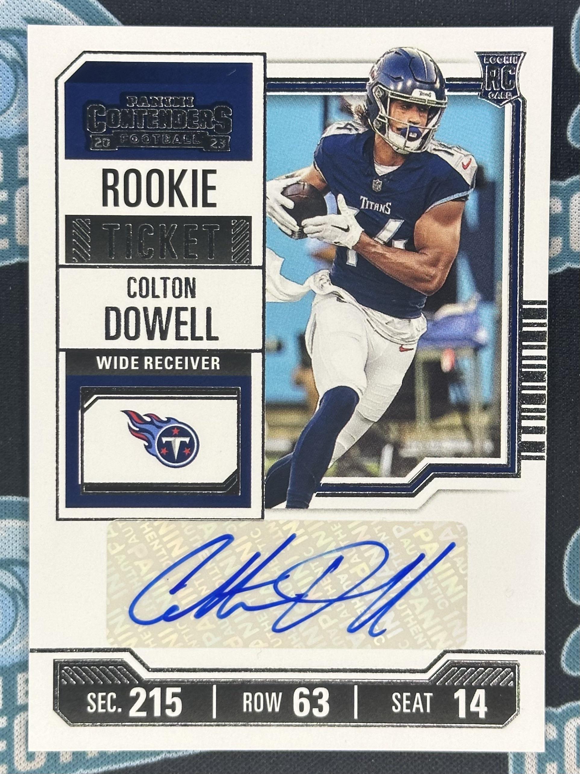 2023 Panini Contenders #159 Colton Dowell