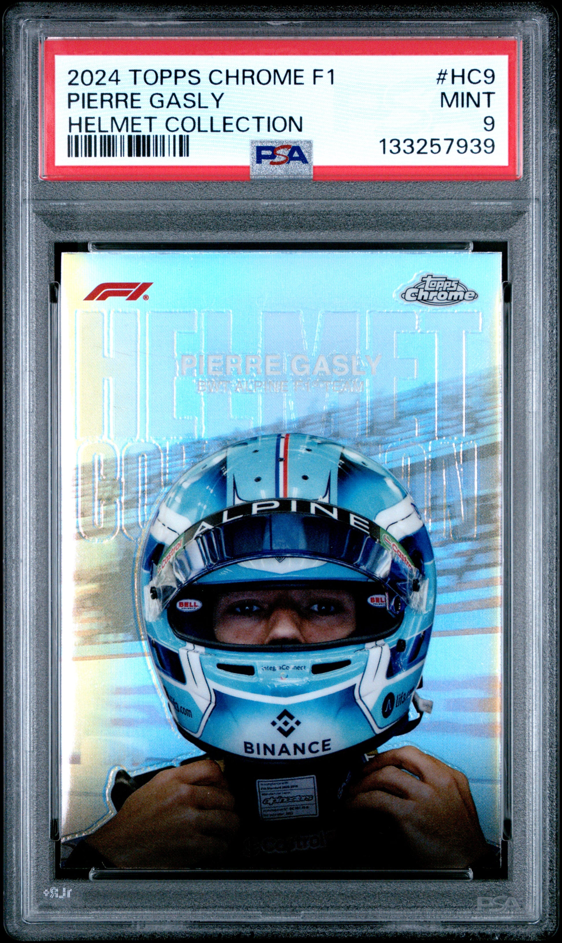 2024 Topps Chrome Formula 1 Helmet Collection #HC9 Pierre Gasly PSA 9