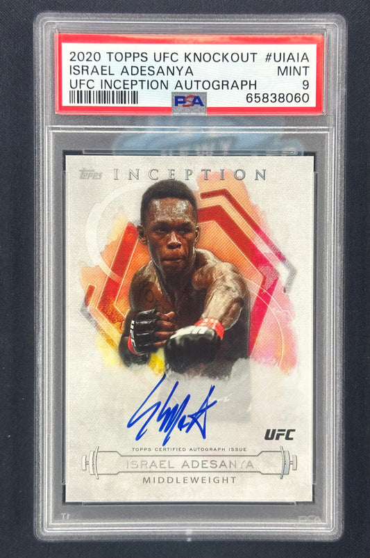 2020 Topps UFC Knockout Inception Auto Israel Adesanya /99 PSA 9