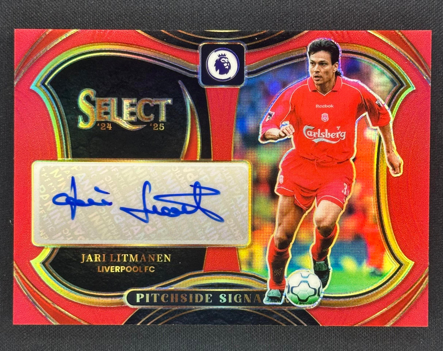 2024-25 Panini Select Premier League Jari Litmanen Pitchside Signatures Red