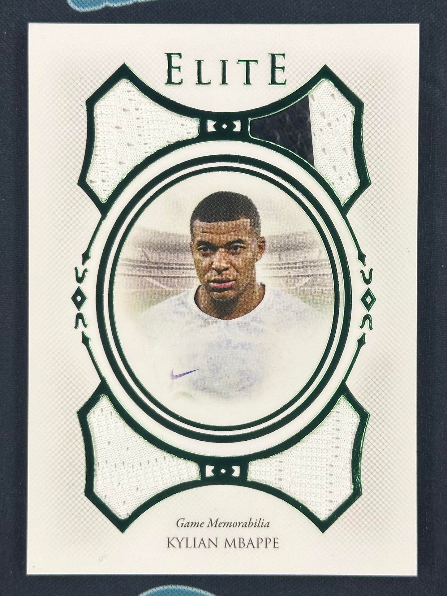 2022-23 Futera Unique World Football Kylian Mbappe Elite Relics Emerald /15