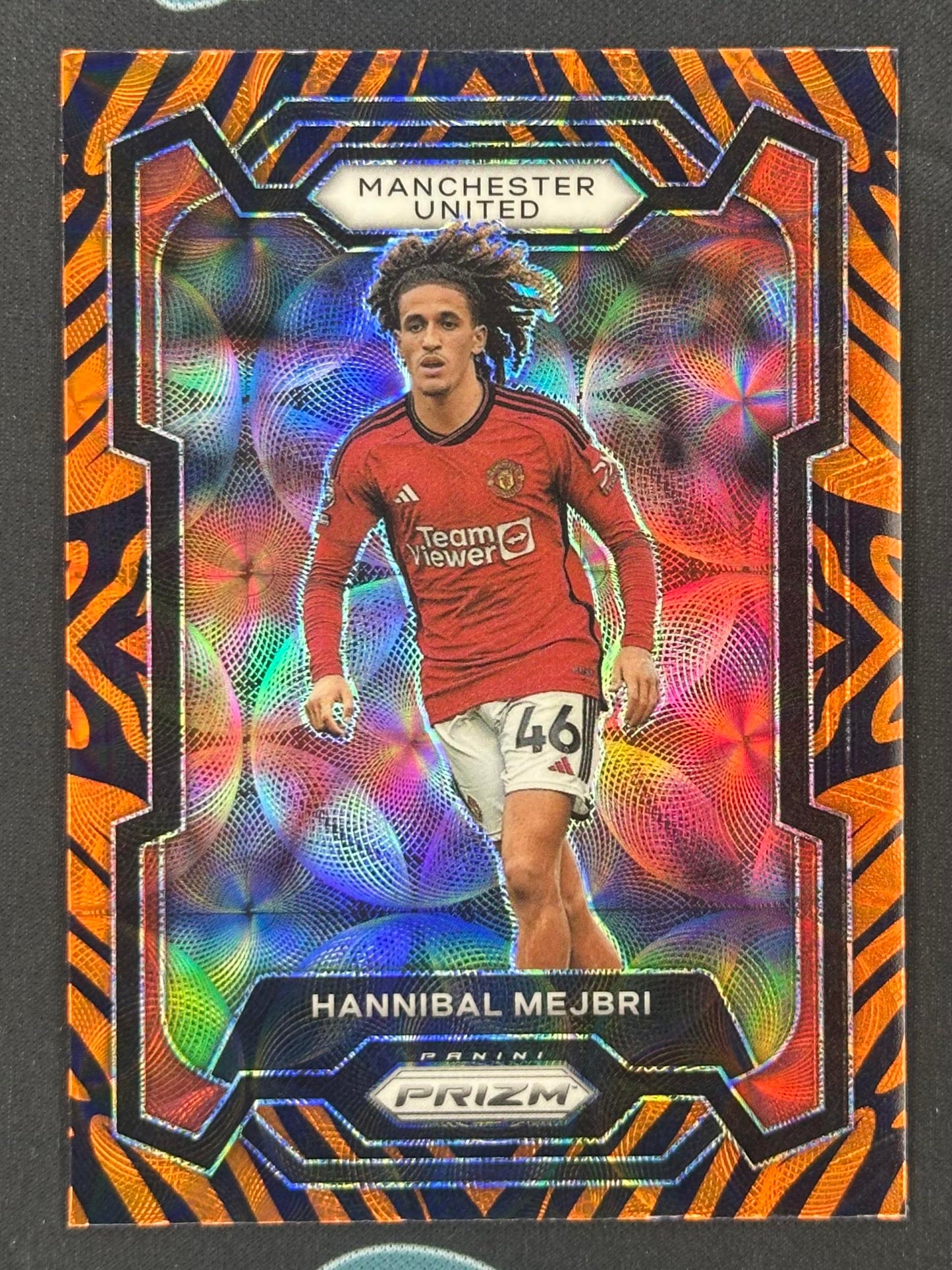 2023-24 Panini Prizm Premier League #46 Hannibal Mejbri Choice Tiger Stripe