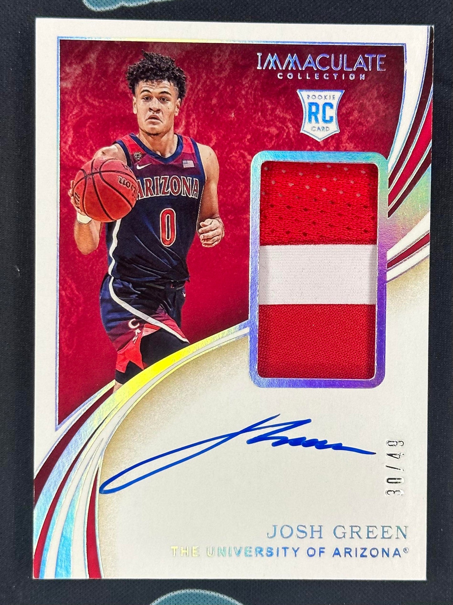2020 Panini Immaculate Collection Collegiate Josh Green RPA /49