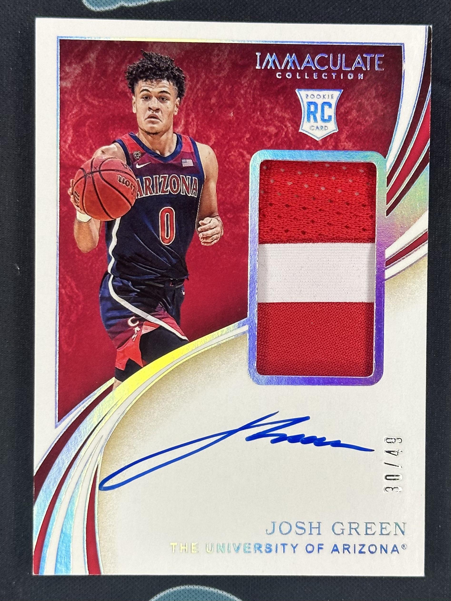 2020 Panini Immaculate Collection Collegiate Josh Green RPA /49