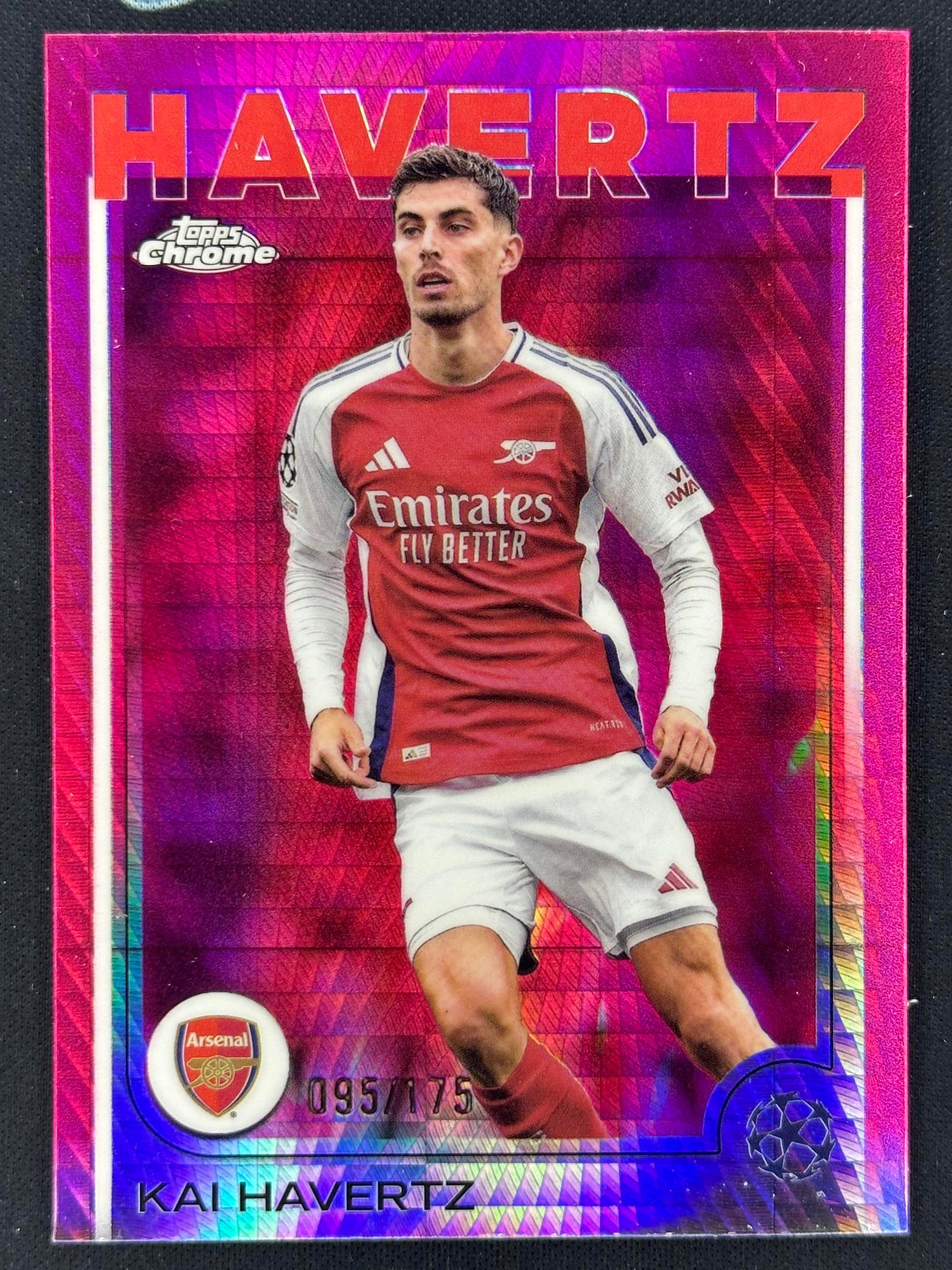 2024-25 Topps Chrome UEFA CC #125 Kai Havertz Neon Pink Prism Refractor /175